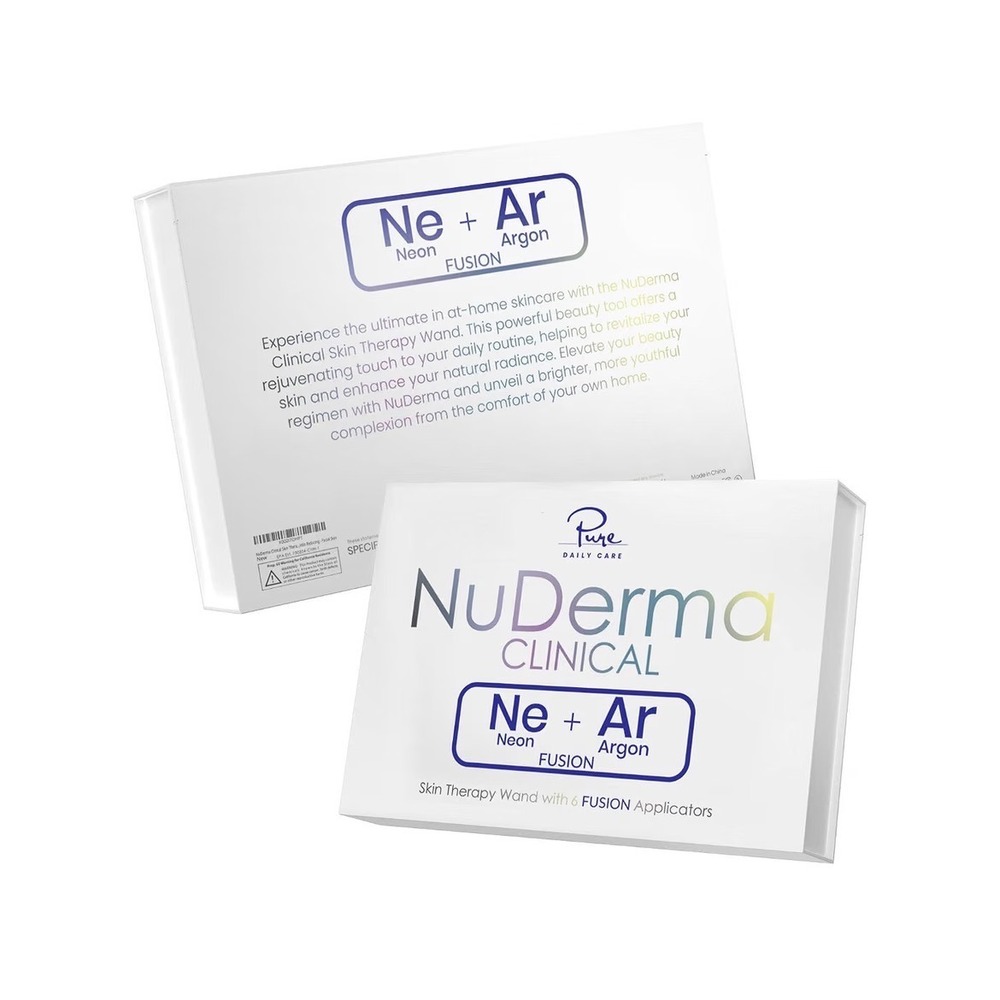 Pure Daily Care NuDerma Clinical Skin Therapy Wand Neon Argon Fusion 6 Tubes NEW